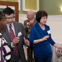 Attendees discussing